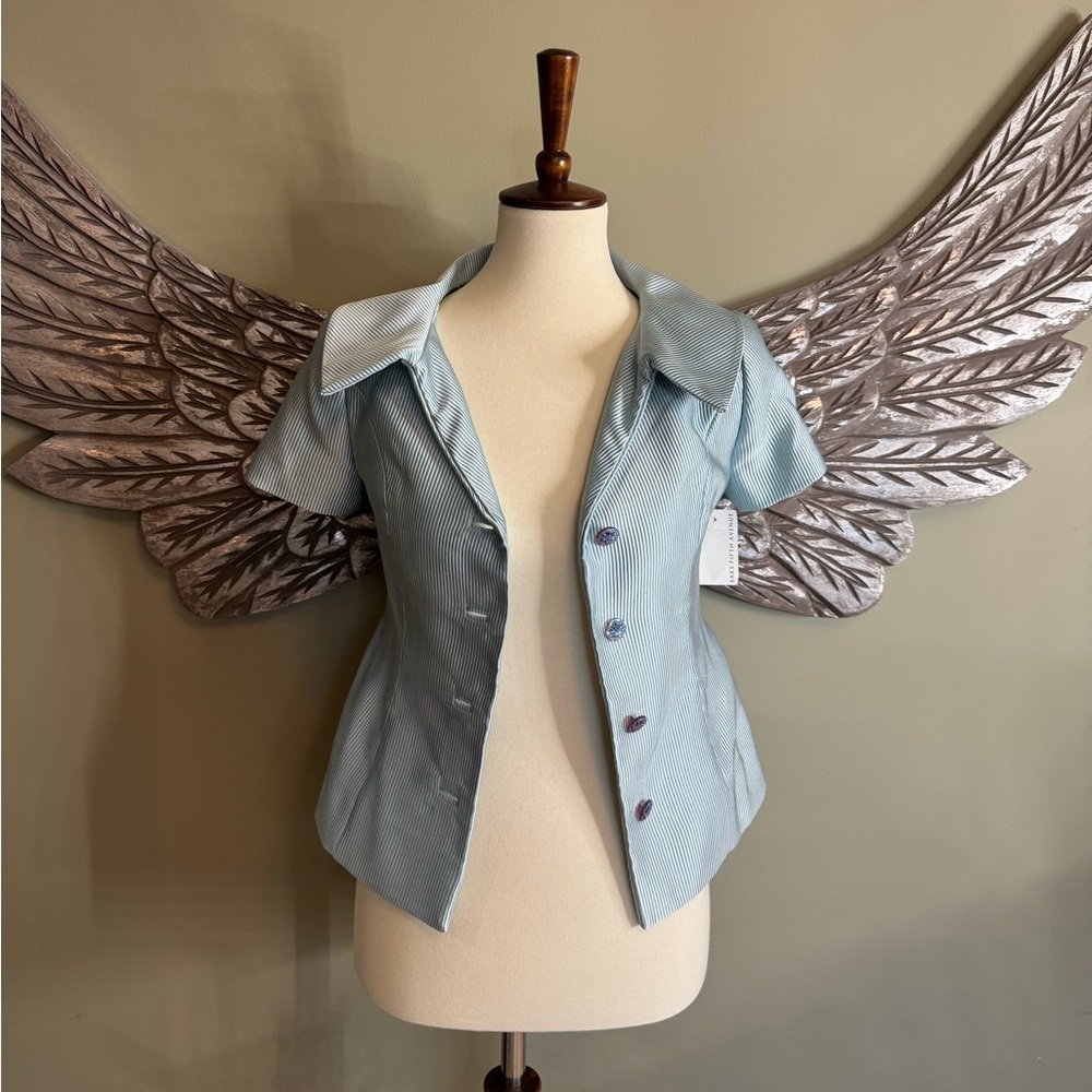 NWT Saks Fifth Avenue Blue Blazer Top